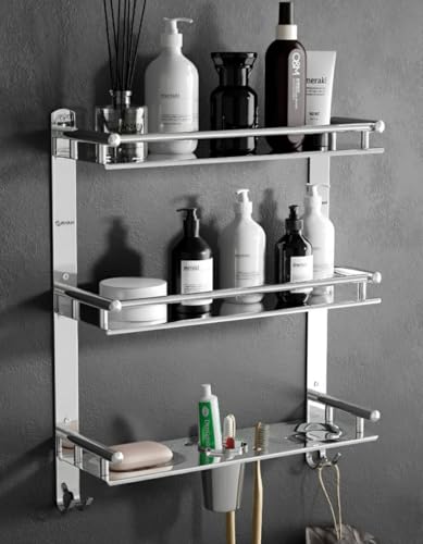 GRIVAN Stainless Steel 3 Layer/3 Tier Multipurpose Bathroom Shelf...