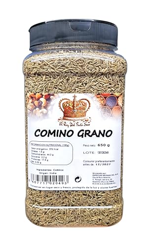 Comino Grano 650 Gr - Producto Natural - Semillas de Comino Puro para Cocina y Remedios Naturales - El Rey del Fruto Seco