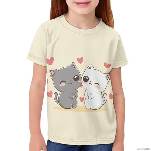 Image of WELLFLYHOM Kids Tshirts Girls Boys Short Sleeve Crewneck Tees Shirts Casual Sport Pullover Tops Size 3-16 Years