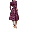 Simple-Flavor-Womens-Floral-Vintage-Dress-Elegant-Midi-Evening-Dress-34-Sleeves Simple Flavor Women's Floral Vintage Dress Elegant Midi Evening Dress 3/4 Sleeves (Red, M)