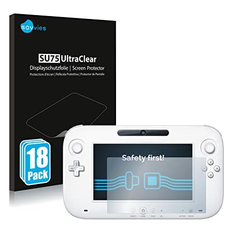 savvies Protection Ecran Compatible avec Nintendo Wii U Gamepad (Controller) (18 Pièces) - Film Protection Ultra Clair Cover