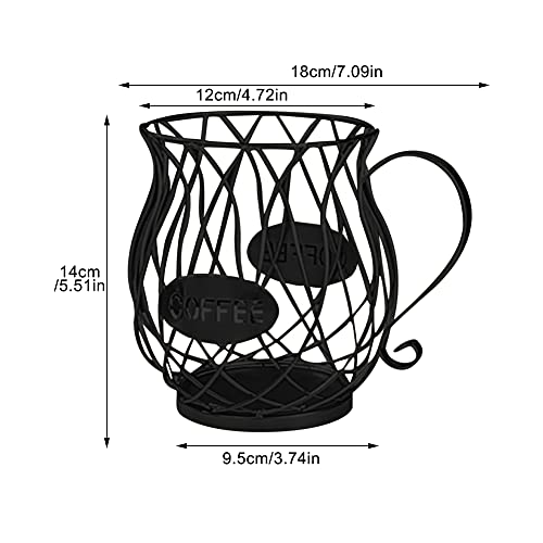 Coffee Capsule Basket,Iron Wire Coffee Holder,Mug Shape Coffee Pod Holders,K Cup Storage Basket,Coffee Pod Holder Capsule Organizer For Coffee Storage Basket(Black,Size:teapot) #TOP1