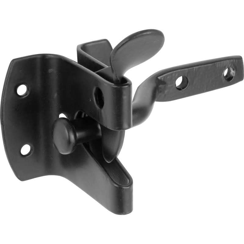Hardware-Solutions - Auto Gate Latch - Garden Gates - Pack 1- Matt Black Finish - Fixings Included - Exterior/Interior Use