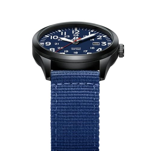 Image of LN LENQIN Mens Watches Unisex Military Sport Nylon Strap Stylish Luminous Fashion Analog Quartz Watch for Men Waterproof Army Tactical Casual Wristwatch