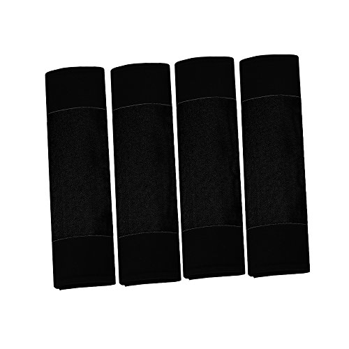 Image of FH Group Universal Fit Modernistic and Seat Belt Pads Combo Set Steering Wheel Cover Fits Most Cars, SUVs Black