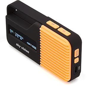 Sky Vision DAB Radio 12 O – Kleines, tragbares Mini Digital Radio, Outdoor, DAB+, FM/UKW Tuner, USB Ladefunktion (Orange…