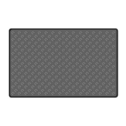 MOACC Futtermatten für Hunde, Katzen Futternapf Unterlage Silikon Futtermatten rutschfest und Wasserdicht für Hund Katze, Grau Pfoten Muster, 60x40cm