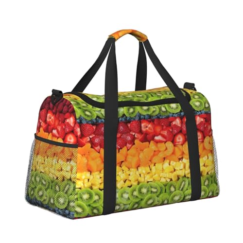 Fruit Rainbow Foldable Travel Duffel Bag Tote Carry On Luggage Bag For Weekend Getaways, For Spontaneous Trips3