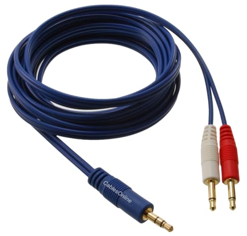 Cable auxiliar 3.5mm estéreo macho a doble mono macho 3.5mm 10 pies miniatura 1