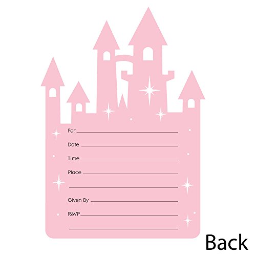 Little Princess Crown - Shaped Fill-In Invitations - Pink And Gold Princess Baby Shower Or Birthday Party Invitation Cards With Envelopes - Set Of 12 #TOP2