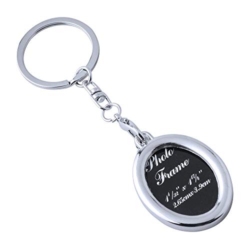 Preisvergleich Produktbild PULABO Fotorahmen, Schlüsselanhänger, Mini-Bilderrahmen, Schlüsselanhänger, Halter für Freunde oder Familie, ovale Form, kostengünstig und langlebig