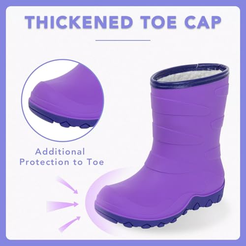 Kids Winter Rain Boots, Insulated Warm Snow Boots, Children Waterproof Mud Boots for Boys and Girls, Toddler/Little Kid/Big Kid4