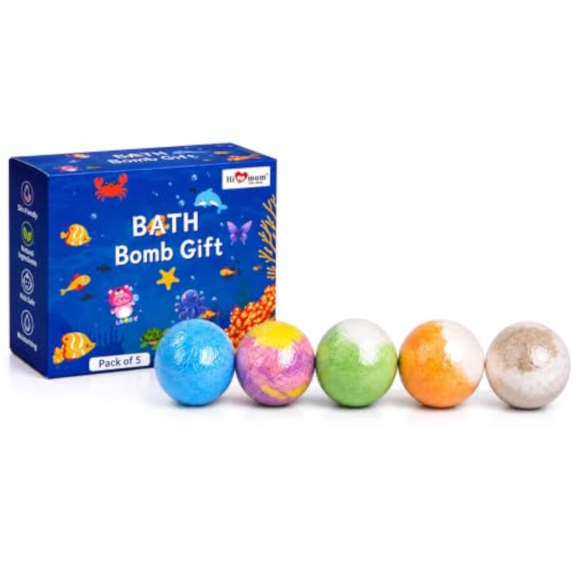 Colorful Baby Bath Bombs with Essential Oils
