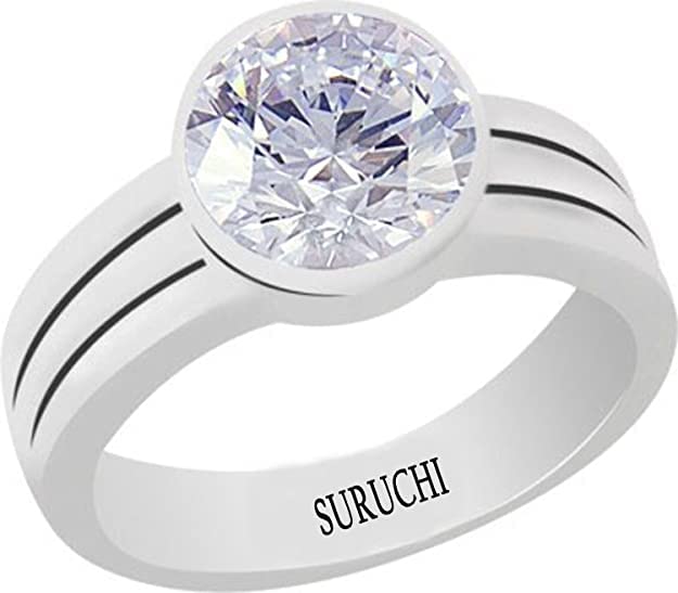 Suruchi Gems & Jewels Sterling Silver Astrological Gemstone 10.25 Ratti or 9.5 Carat Zircon/American Diamond 925 Bis Hallmark Ring for Men & Women-AZN2102532 (B08ZJPDVHX) Amazon Price History, Amazon Price Tracker