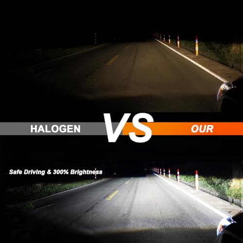 LED Fog Light Bulbs For Toyota Highlander 2011-2022, H8/H11 LED Fog Light Bulbs, 12V 120W 6000K Cool White, 500% Brighter, Plug and Play, IP68 Waterproof, Pack of 2