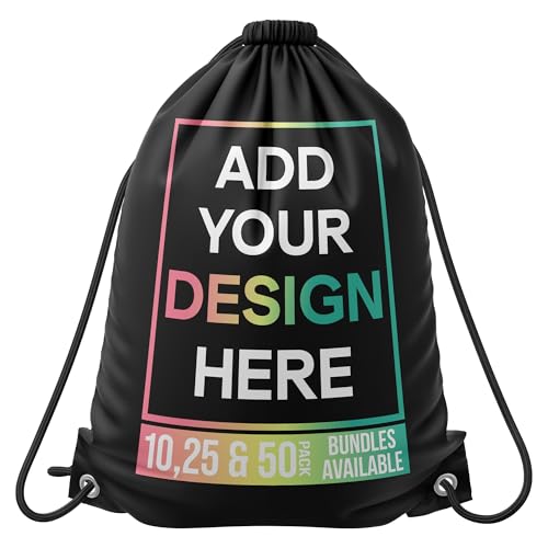 Custom Drawstring Gym Sack Bag, Design You Own Customized Bags, Backpack Perfect for Small Business, Back to School, Swimming, Dance, Football Class