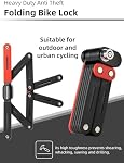 ROCKBROS Verrouillage vélo pliant 120cm/47.24inch avec 2 Clés Serrure de scooter électrique pour moto E