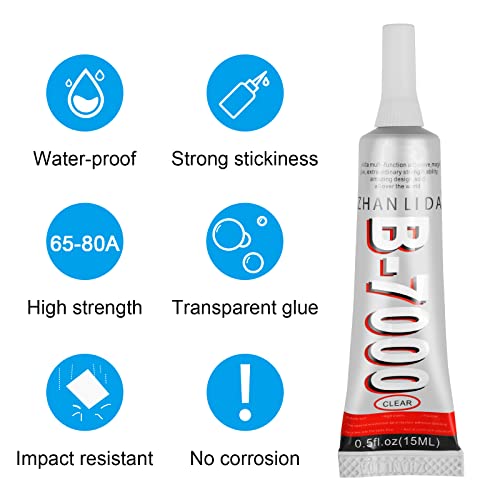 Pieceplay 15 Ml Clear B7000 Jewelry Glue,Diy Glue, Multipurpose Super Adhesive Gluefor Phone Repair Jewelery Making Crystal Gem Nail Art Stone Wood Glass,Transparent Industrial Adhesive (1Pcs) #TOP2