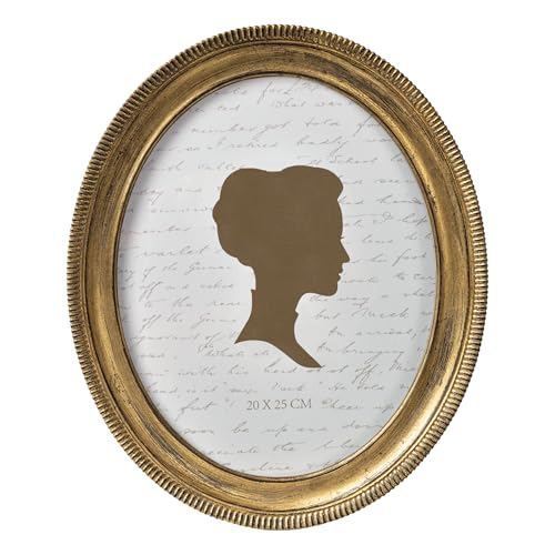 AELS 8x10 Inch Vintage Oval Picture Frame, Elegant Antique Ridged Design Photo Frames with Glass Front, Photo Display, Tabletop Wall Hanging, Gift Ideas, Distressed Bronze