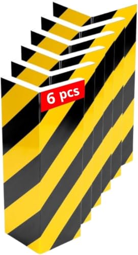 NOOGUI - Protetor de coluna de garagem - protetor de parede de garagem, espuma de 2 cm de alta densidade, autocolante refletor, protetor coluna de estacionamento, 40 x 15 x 2 cm, preto e amarelo, 6