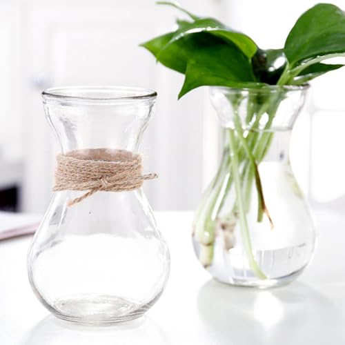 Vase en verre transparent lot de 4 décoration maison et centre de table mariage élégant - 5