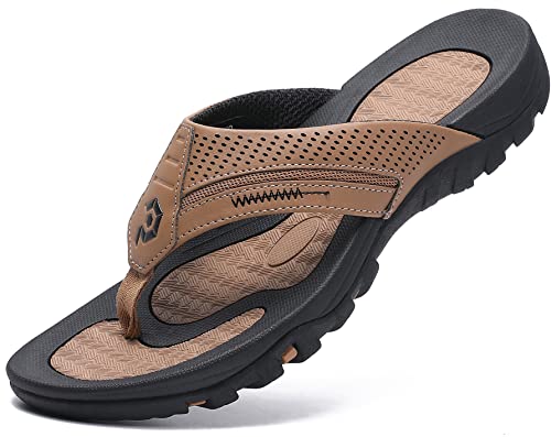 Image of Men's Flip-Flops, Thongs Sandals Durable Comfort Slippers for Beach