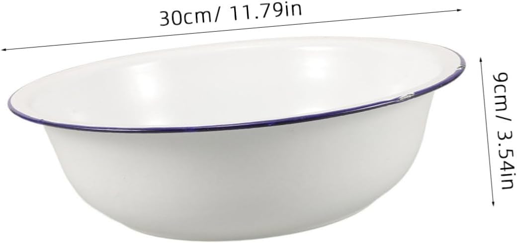 IMIKEYA 30 Cm Metal Foot Bath Soak Tub - Enamel Basin for Relaxing Foot Soaks and Laundry Washing