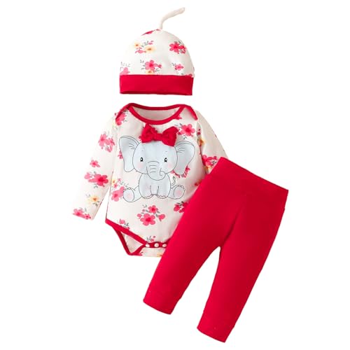 JiAmy Baby Mädchen Kleidung Neugeborene Langarm Strampler Kleidung Floral...