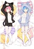 DATOZA Anime Decorating Pillow Case Re:Life in A Different World from Zero Rem Ram Dakimakura 2-Side Print Cushion Cover Otaku Waifu