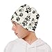 Binienty Black Dog Paw Print Kid's Winter Beanies Fashion Soft Breathable Knitted Beanies for Boys Girls Warm Cold Weather Hats for Fishing Hiking Running