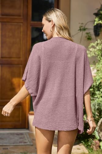 Image of STYLEWORD Women's Summer Fashion Cardigan Lightweight Short Sleeve Beach Cover Up Kimonos