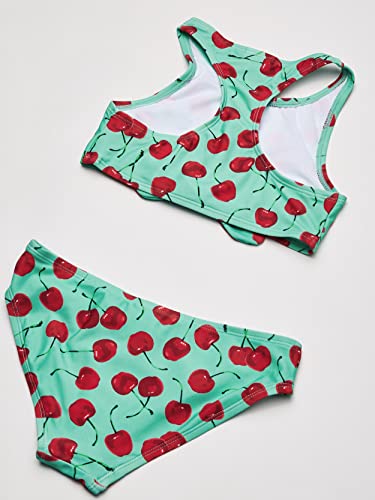 Kanu Surf Girls UPF 50+ Beach Sport Racer Bikini 2-Piece Swimsuit, Addie Sea Green, 6X4