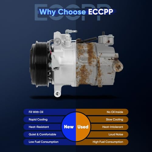 Image of ECCPP A /C Compressor Fit for INFINITI Q50 Q60 3.0L 2016-2021 | AC Compressor with Clutch Strong Cooling