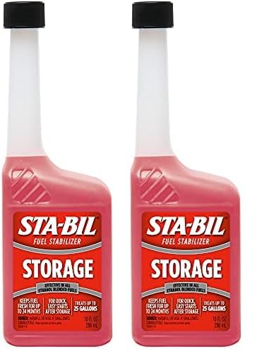 STA-BIL Storage Fuel Stabilizer - Keeps Fuel Fresh for 24 Months - Prevents Corrosion - Gasoline Treatment That Protects Fuel System - Fuel Saver - Treats 25 Gallons - 10 Fl. Oz. (22206) (Pack of 2)