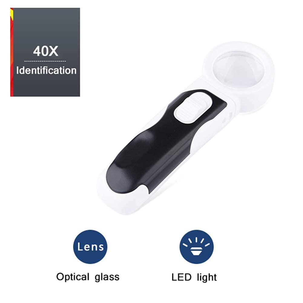 JOZZY Lupa,Lupas para Pasatiempos, Lectura LED de Mano con Peso Ligero sin pérdida de luz, Adecuado para Lectura, inspección, Soldadura, Aguja