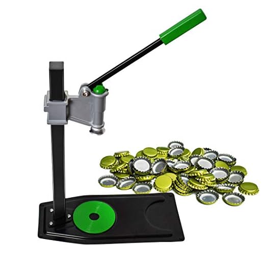 Manual Bench Beer Bottle Capper Tool, Beer Brew Bottle Cap Soda Sealing Glass Bottle Capper for Home Brewing, Bottle Sealer with 144 count Bottle Caps (Beer Bottle Capper)