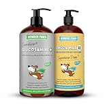 WONDER PAWS Liquid Glucosamine Superhero Drops Plus Omega Max Fish Oil - for Dog's Mobility, Skin and Joint Care & Immune Support – Liquid Glucosamine 16 Ounces - Omega Max 16 Ounces
