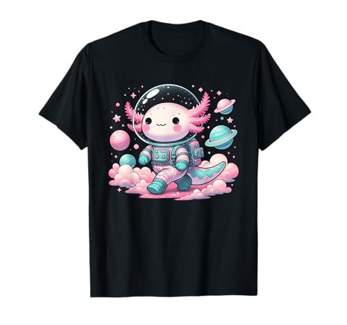 Space Galaxy Axolotl Pastel Goth Lover Japonés Creepy Anime Camiseta