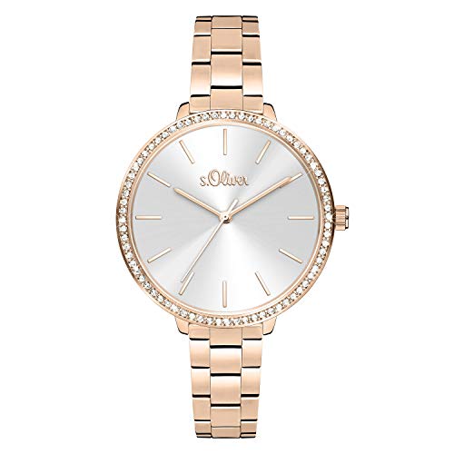 Preisvergleich Produktbild s.Oliver Damen Analog quarz Armbanduhr mit Edelstahl SO-4097-MQ