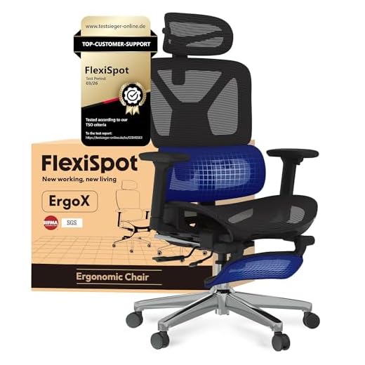FLEXISPOT ErgoX Silla de Oficina Ergonómica con Soporte Lumbar, Respaldo 5D, Reposabrazos 3D, Reposapiés Retráctil, Cojín Transpirable, Inclinación 135°, Escritorio Ajustable Silla de Escritorio Negro