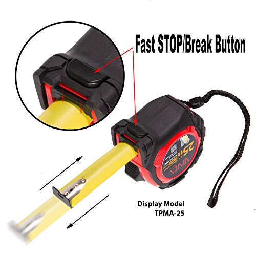 Vinca Tpma-16 16 Feet Tape Measure With Fraction Low Glare Nylon Coat Matte Finish High Visibility Blade Marking #TOP3