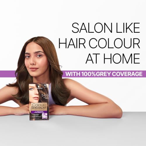 Image of Schwarzkopf Colour Specialist At Home Permanent Hair Colour With Omegaplex Anti-Breakage Technology And Hyaluronic Acid With 2 After Repair Masks For Softer Hair, 4.54 Medium Hazelnut Brown 165ml