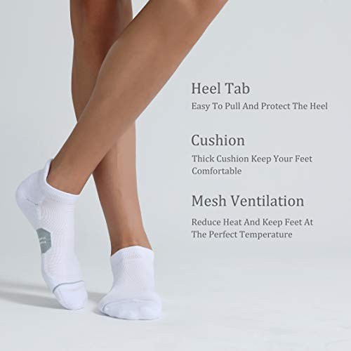 Image of CS CELERSPORT Men's Ankle Running Socks with Cushion, Arch Support Low Cut Athletic Tab Socks for Men Women 6 Pack