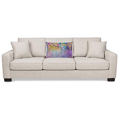 Ekobla Throw Pillow Cover Abstract Floral Watercolor Herbs Weeds Alternative Blossoms Ivy Back Florets Shrub Decor Lumbar Pillow Case Cushion For Sofa Couch Bed Standard Queen Size 20X30 Inch #TOP2