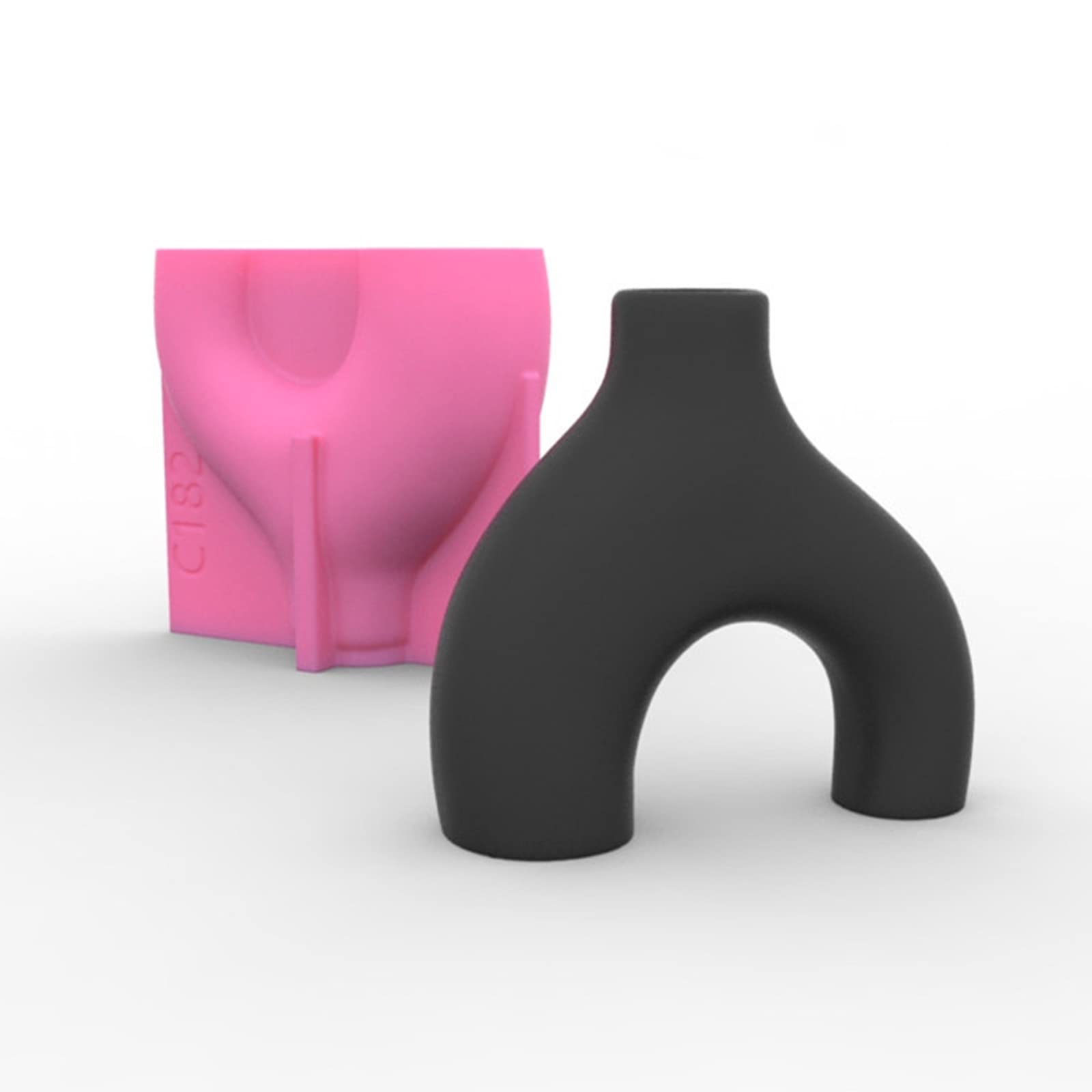 Moule en résine époxy en forme de U, moules en silicone pour la fabrication de vases, porte-stylos, œuvres d'art, décoration de la maison, ensemble de moules en moulage époxy, fleurs