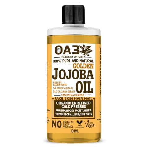Golden Jojoba Oil Cold Pressed Virgin & Unrefined for Skin & Hair Growth , Face, Body, Hands & Nails 100ml (Israel) Cover