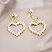 HAPPYAN Fashion Faux Pearl Heart Shape Clip on Earrings No Pierced Cute Ear Clip Jewelry (Gold Heart)