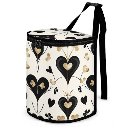Poubelle de voiture avec couvercle motif cœur noir pour stopper les mauvaises odeurs auto