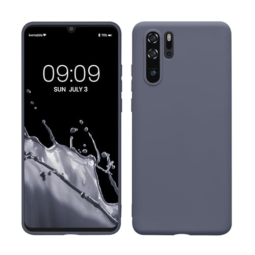 kwmobile Case for Huawei P30 Pro Case - Soft Cover - Shockproof TPU Material - Wireless Charging - Blue Grey