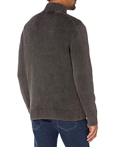 Goodthreads Men's Soft Cotton Quarter-Zip Sweater, Washed Black, 3X-Large #TOP1